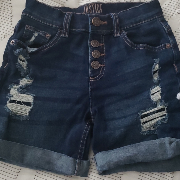 Cute!! 2 pairs of Justice jean shorts (set) - Picture 2 of 4